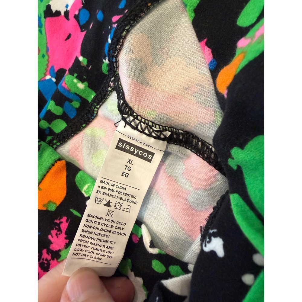 Sissycos Neon Fusion Splash Paint Splatter Leggings XL High Waist SW5010R-A03-XL - Picture 2 of 6